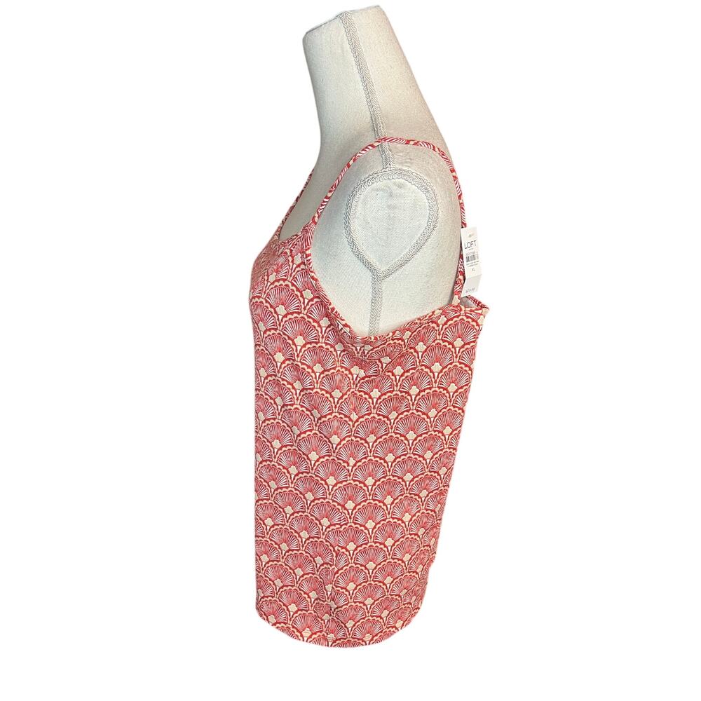 Ann Taylor Loft red floral print camisole tank top NEW summer basics casual - Picture 3 of 6